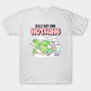 Cartoony Friends - Really Busy Doing Nothing T-Shirt